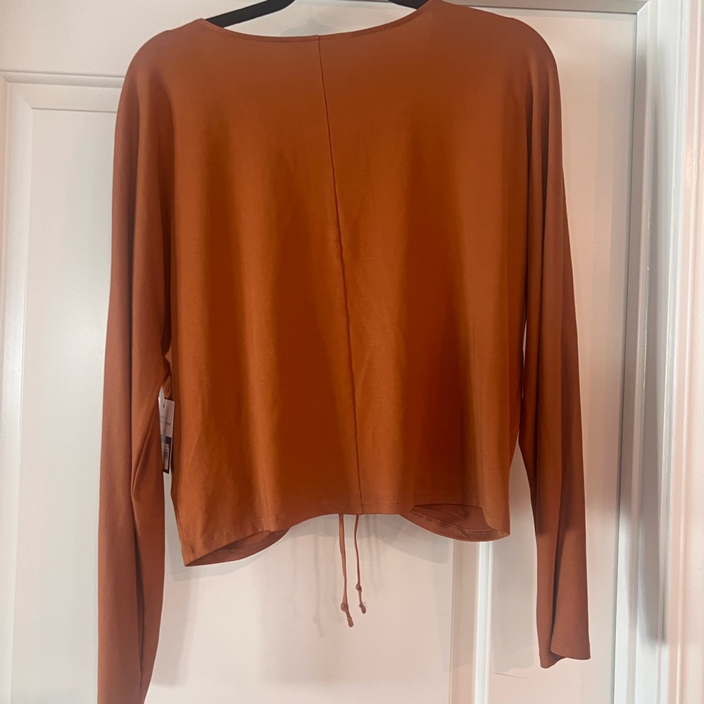 JoyLab Cinnamon Ruched V-Neck Blouse - Picture 2 of 2